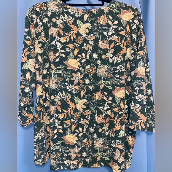 Christopher&Banks 3/4 Length Fall Floral Shirt - Picture 5 of 6